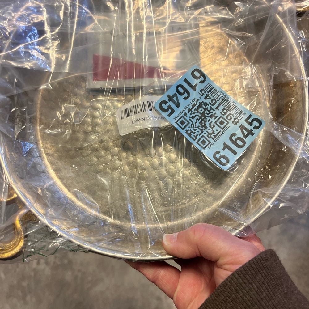 Elegant Gold Hammered Metal Tray